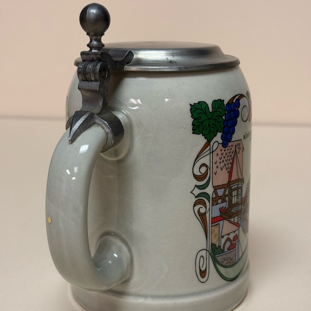 Vintage Germain Lidded Ceramic Stein Heidelberg Rüdesheim a. Rhein - Picture 14 of 14